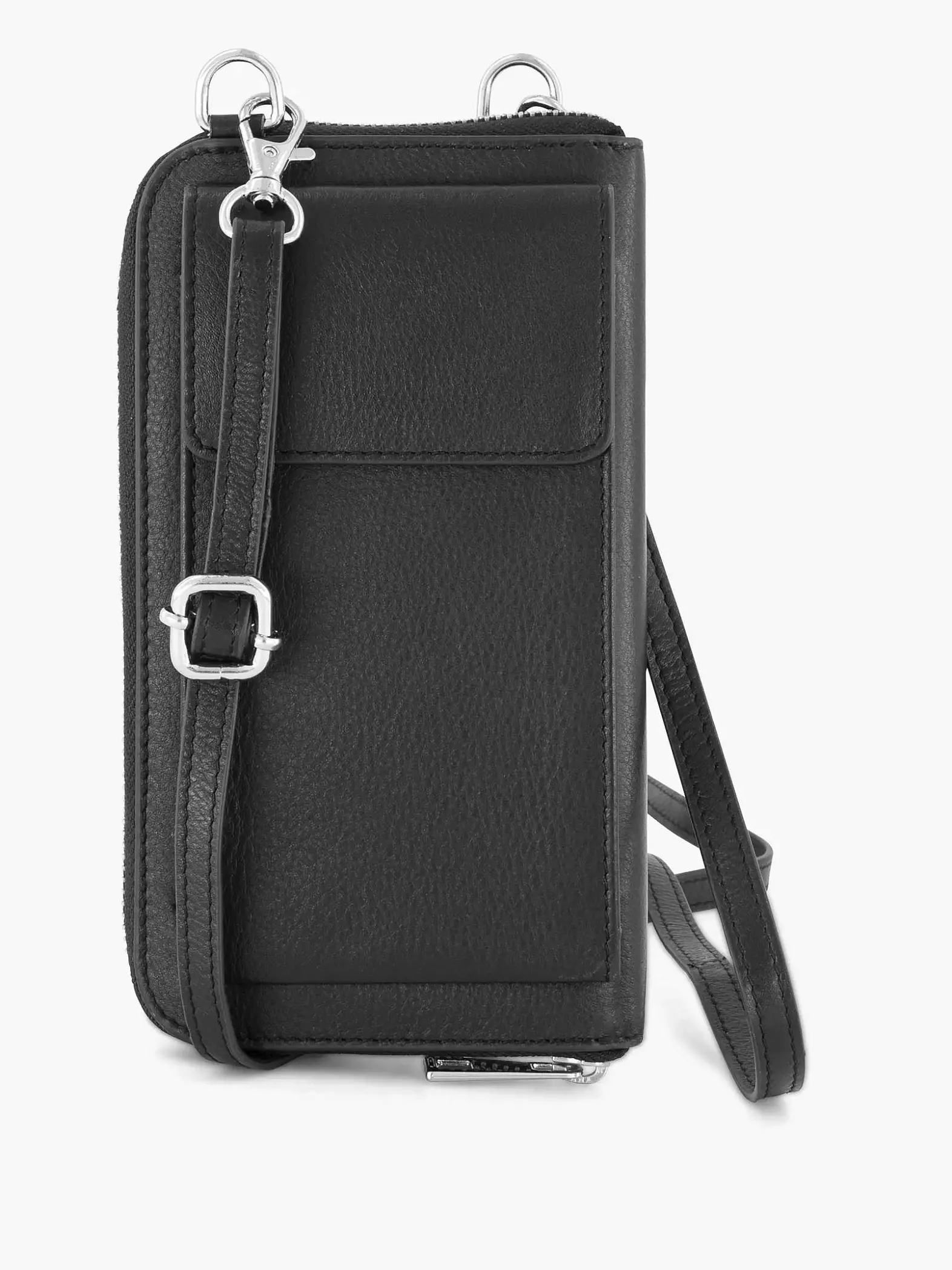 5th Avenue Zwarte Leren Telefoontas-Dames Online Exclusive Accessoires