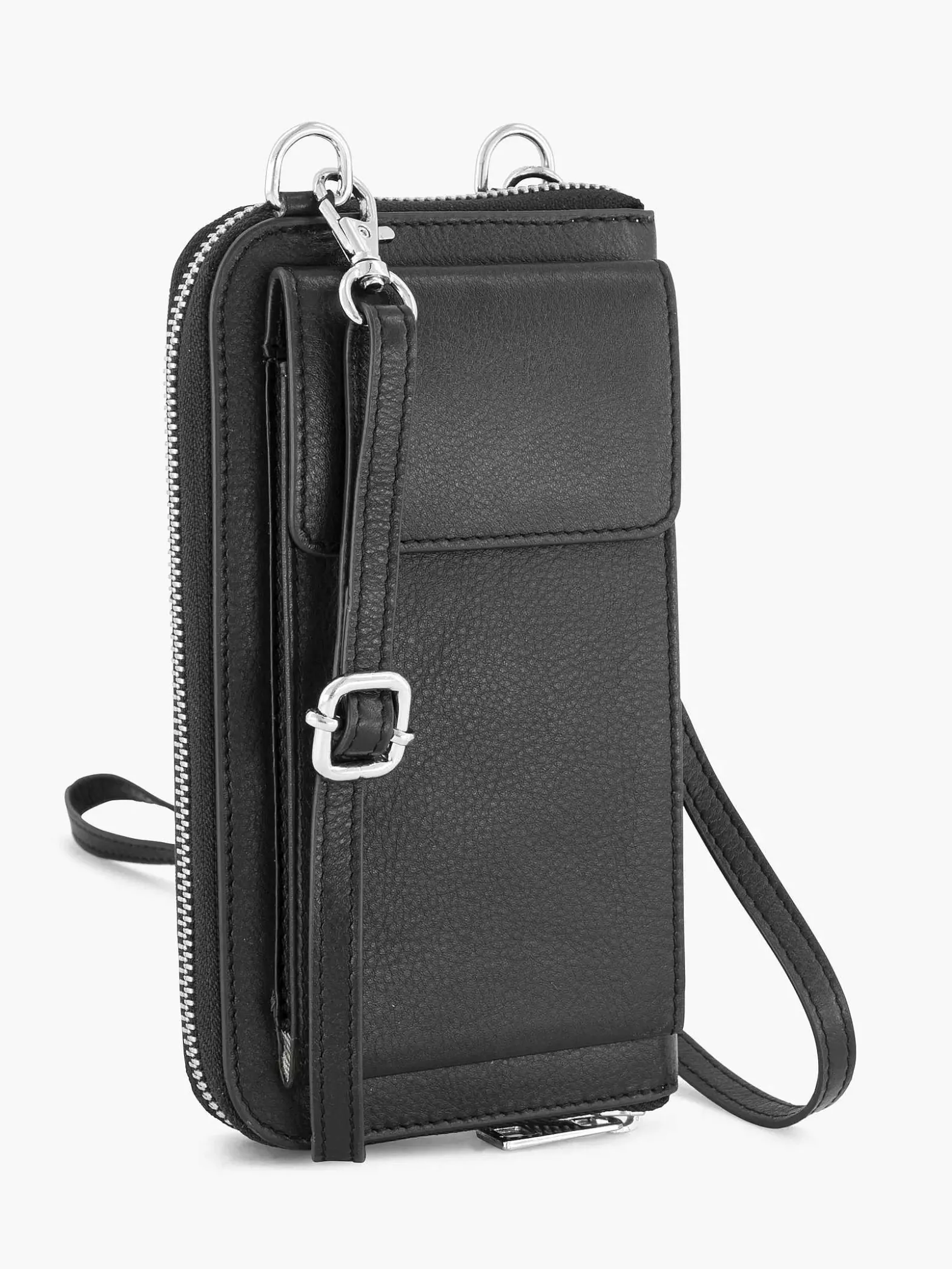 5th Avenue Zwarte Leren Telefoontas-Dames Online Exclusive Accessoires