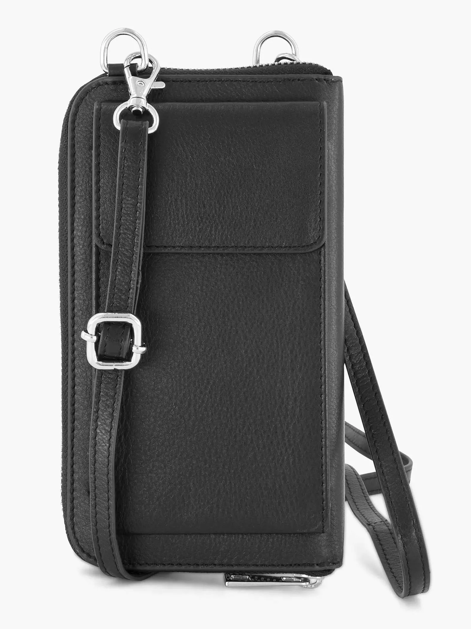 5th Avenue Zwarte Leren Telefoontas-Dames Online Exclusive Accessoires