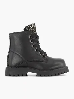 Limelight girl Zwarte Leren Veterboot-Kinderen Jongensschoenen