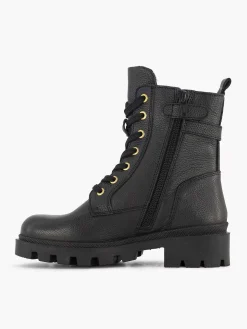 Limelight girl Zwarte Leren Veterboot-Kinderen Jongensschoenen