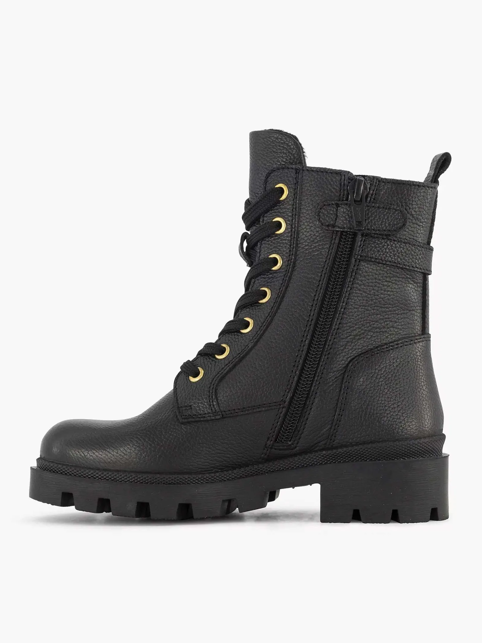 Limelight girl Zwarte Leren Veterboot-Kinderen Jongensschoenen