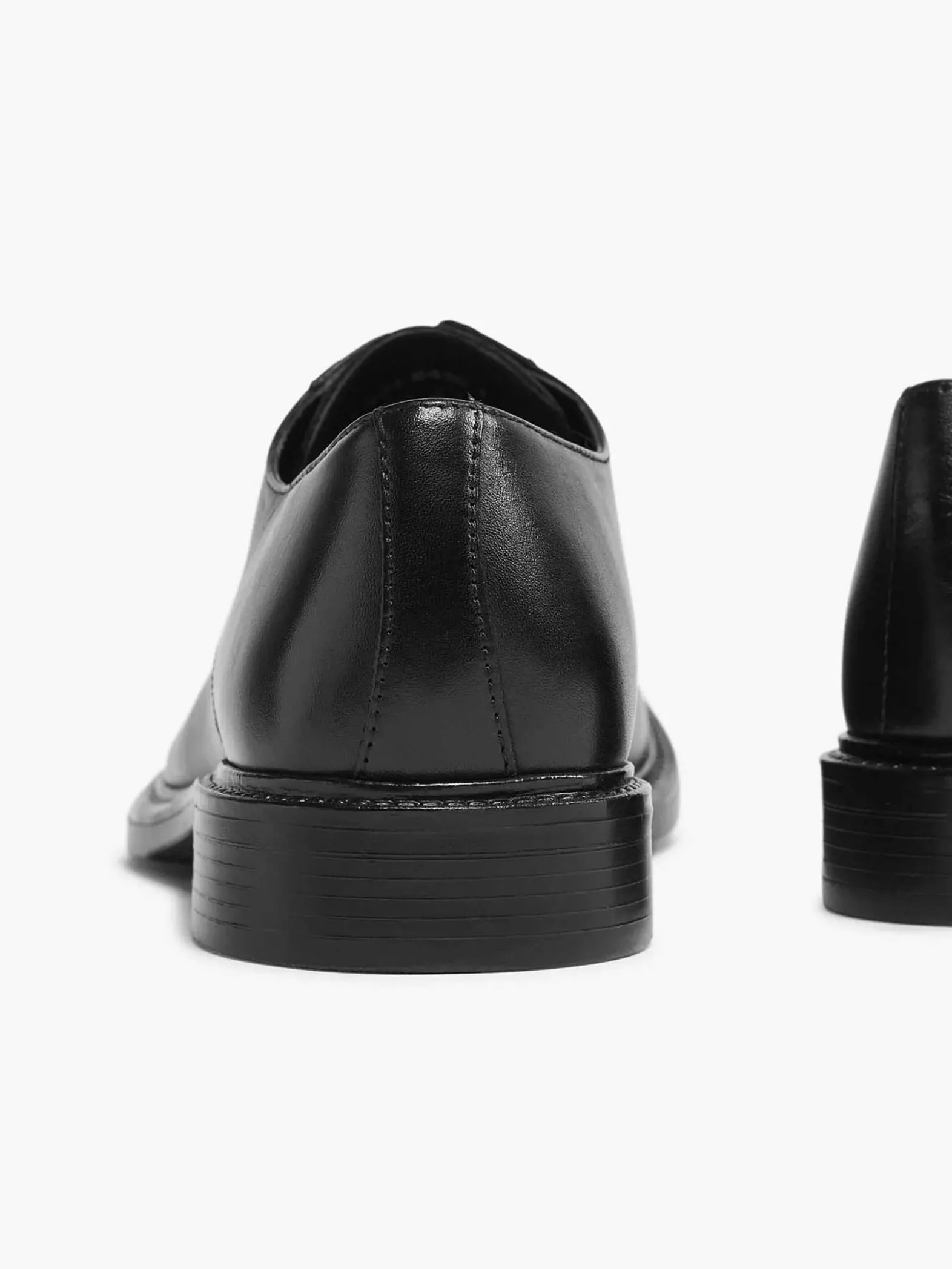 AM SHOE Zwarte Leren Veterschoen-Heren Geklede Schoenen