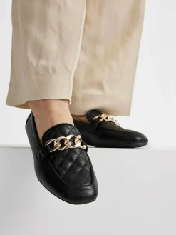 Graceland Zwarte Loafer Ketting-Dames Instappers