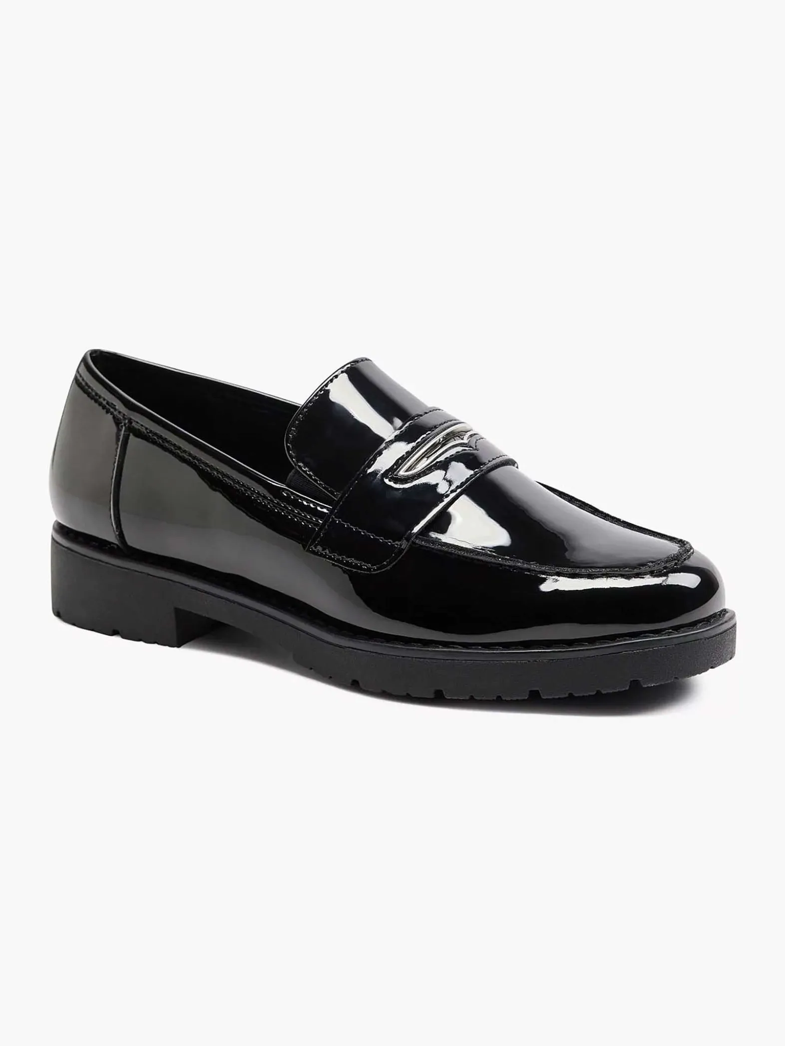 Graceland Zwarte Loafer Lak-Dames Instappers