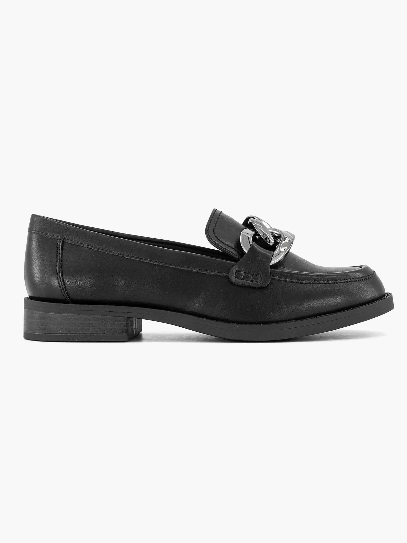 Graceland Zwarte Loafer Sierketting-Dames Instappers