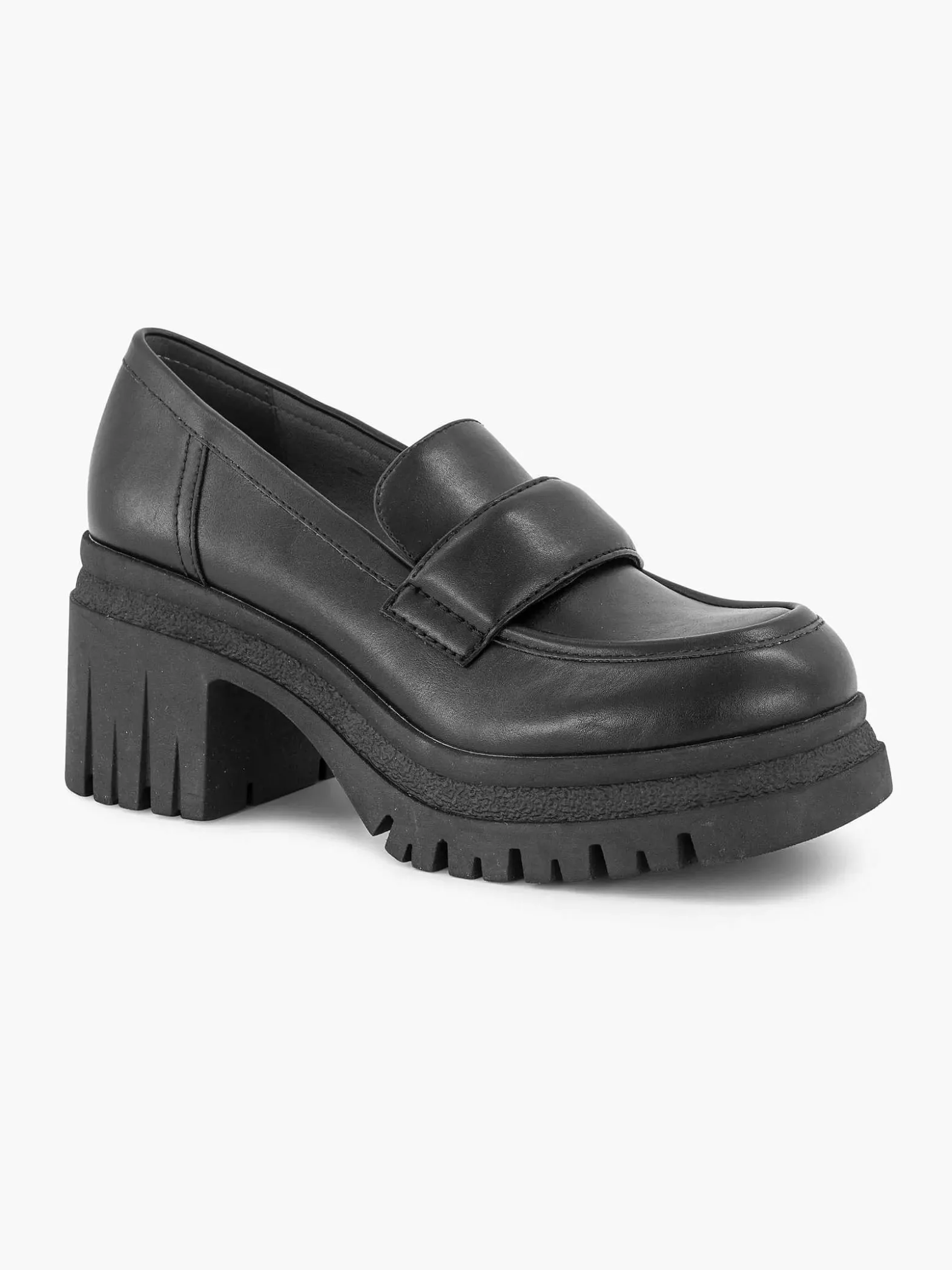 Oxmox Zwarte Platform Loafer-Dames Pumps