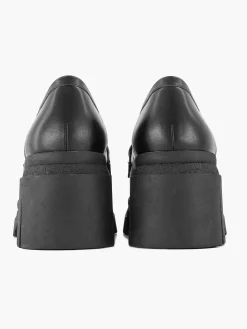 Oxmox Zwarte Platform Loafer-Dames Pumps