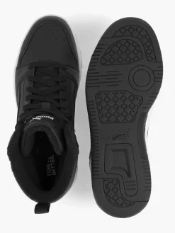 Puma Zwarte Rebound V6 Mid Wtr Jr-Kinderen Jongensschoenen