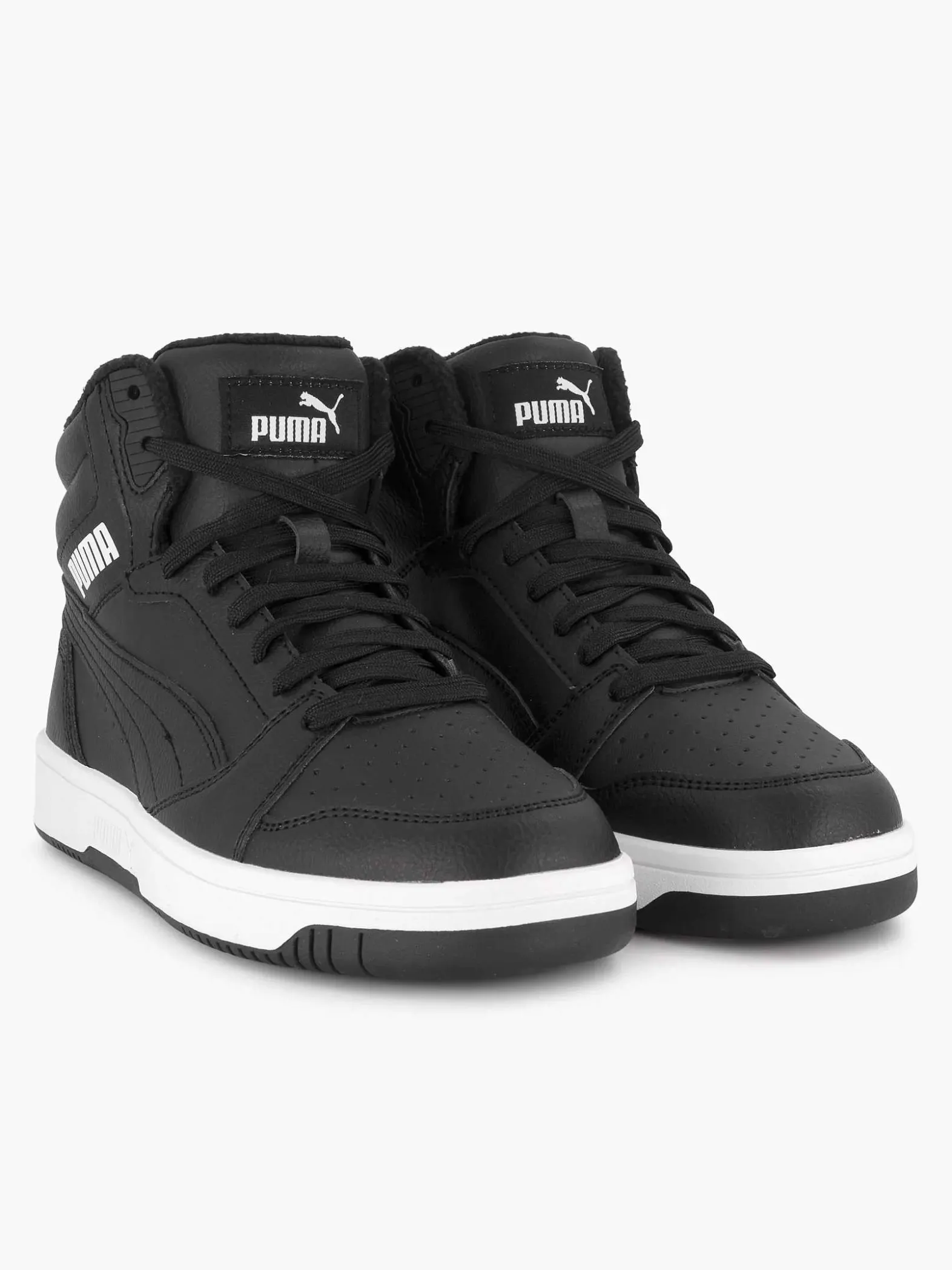 Puma Zwarte Rebound V6 Mid Wtr Jr-Kinderen Jongensschoenen