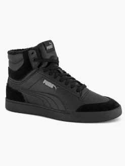 Puma Zwarte Shuffle Mid Fur-Heren Sneakers