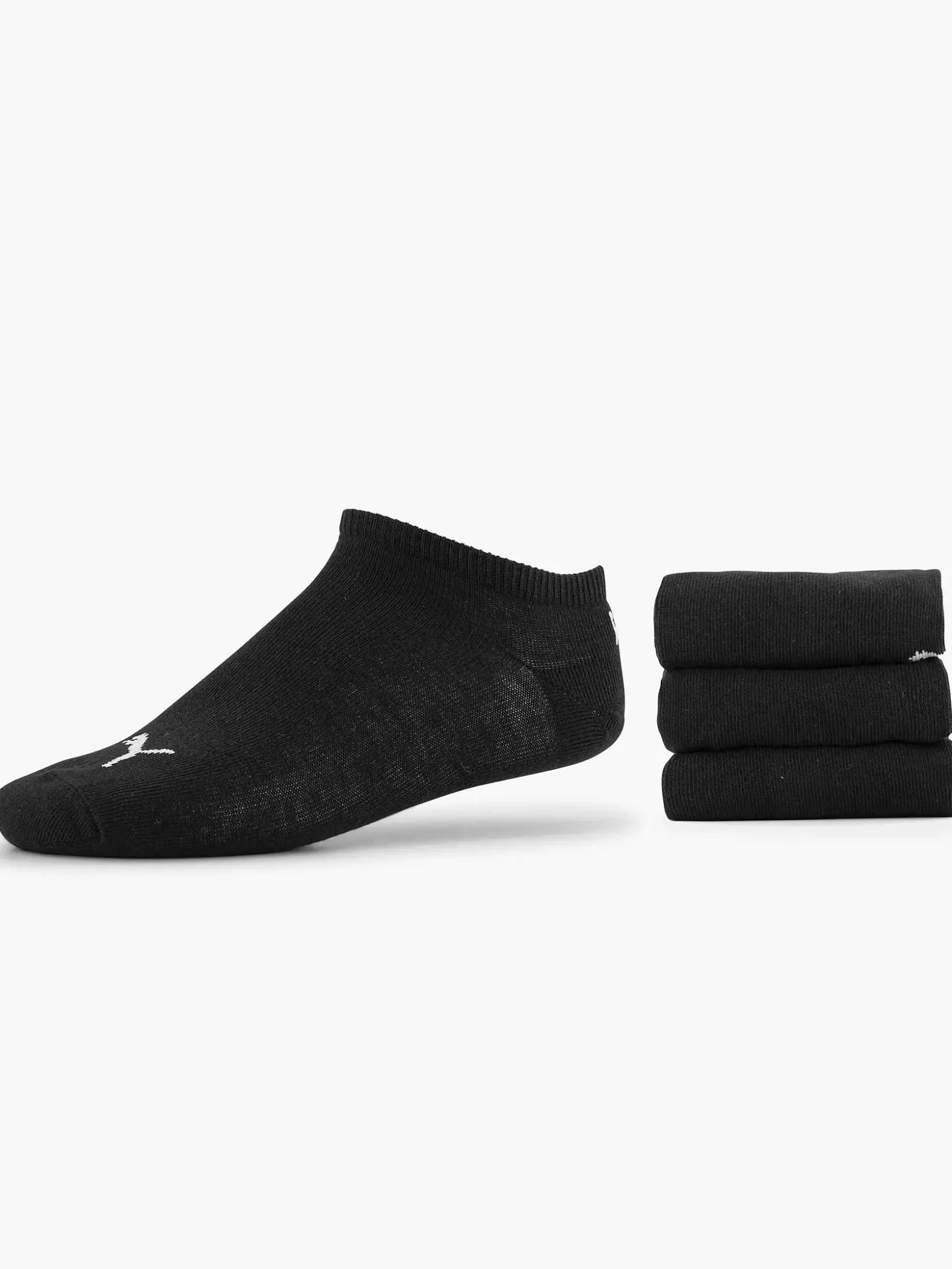 Puma Zwarte Sneaker Plain 3 Pak 35-38-Dames Sokken