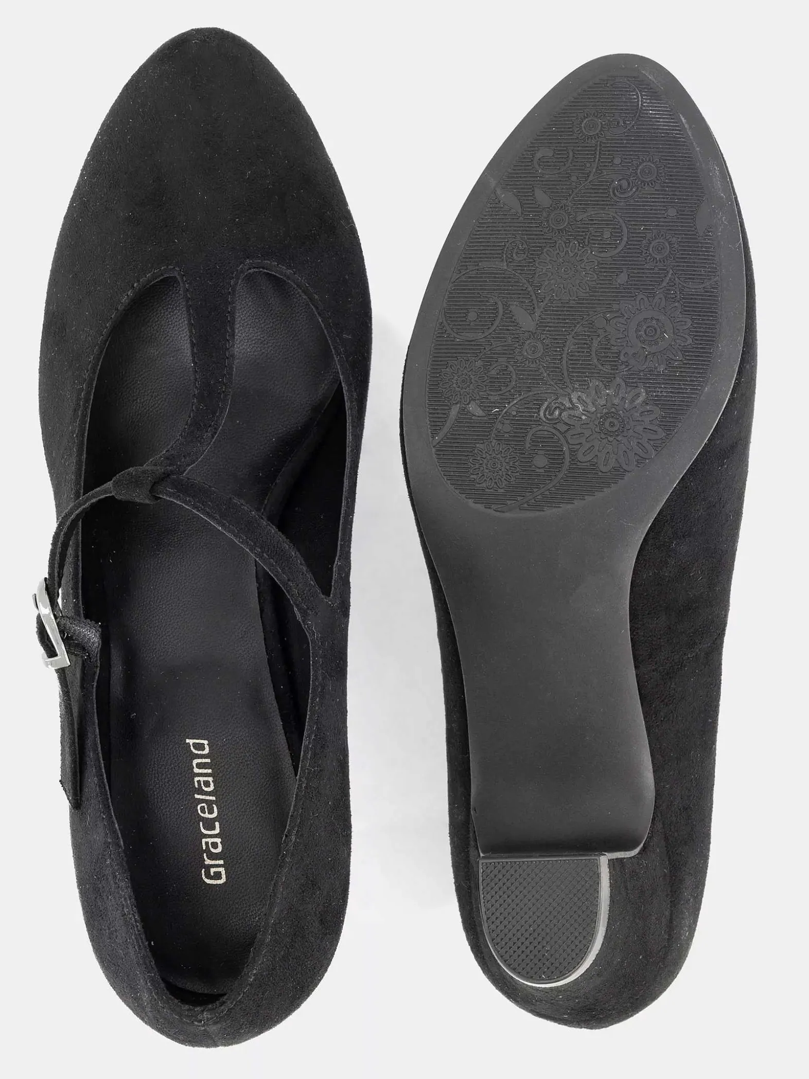 Graceland Zwarte Pump Gesp-Dames Hoge Hakken