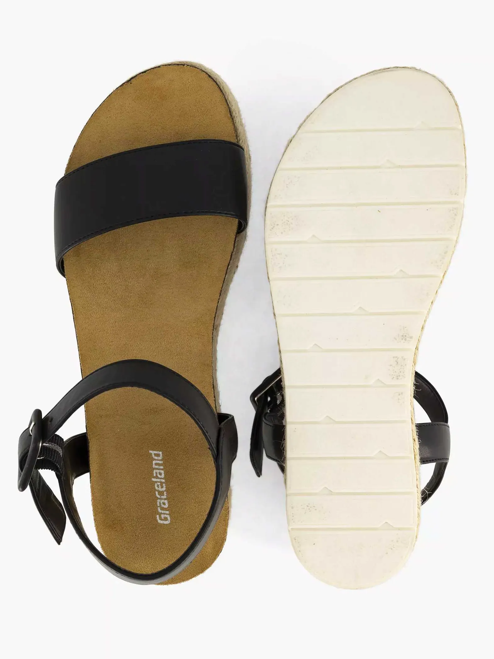 Graceland Zwarte Sandaal-Dames Sandalen