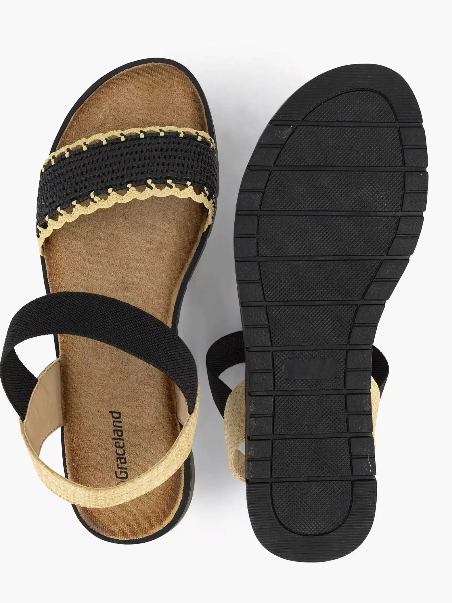 Graceland Zwarte Sandaal-Dames Sandalen
