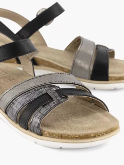 Easy Street Zwarte Sandaal Gespsluiting-Dames Sandalen