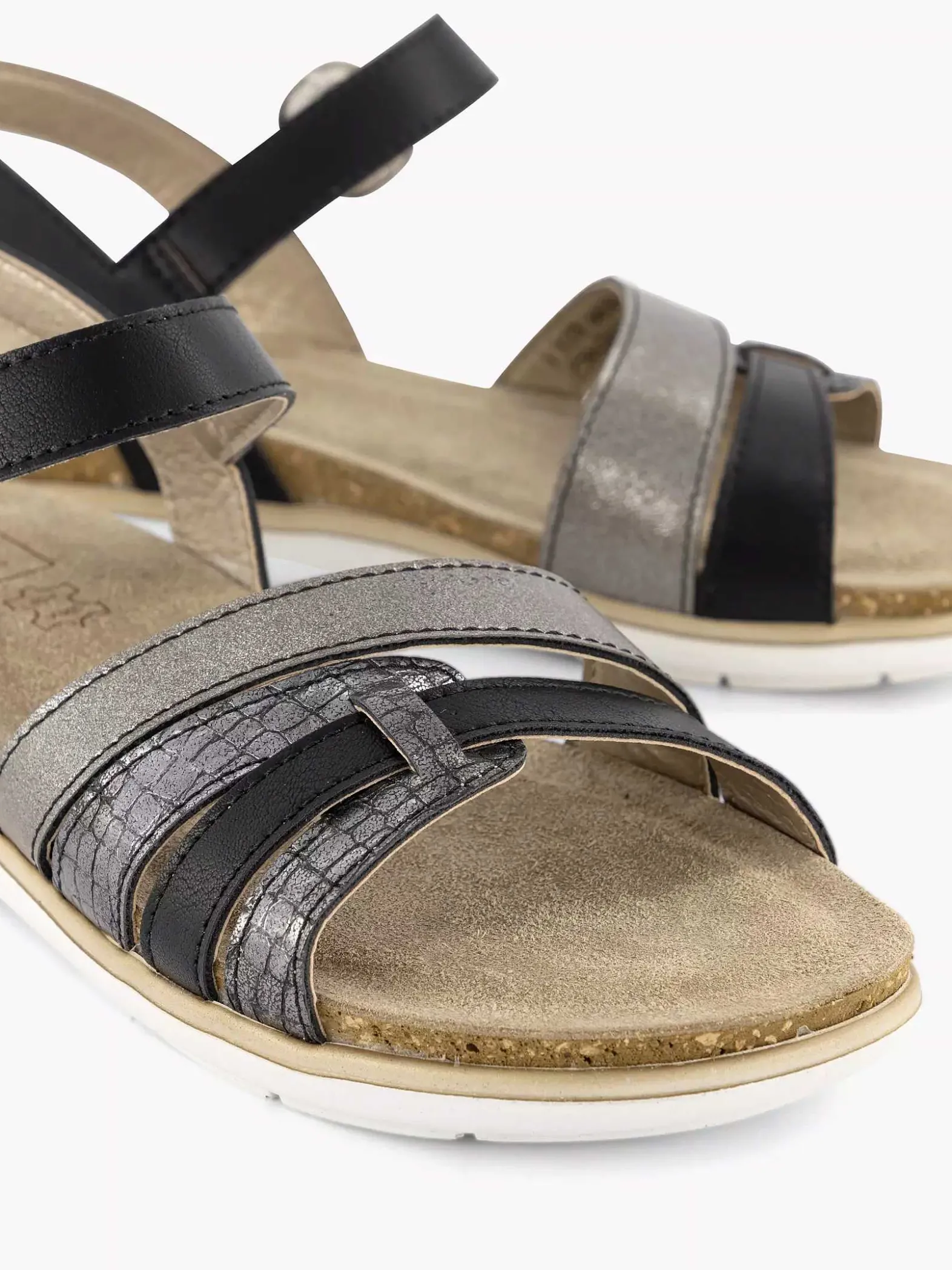 Easy Street Zwarte Sandaal Gespsluiting-Dames Sandalen