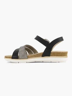 Easy Street Zwarte Sandaal Gespsluiting-Dames Sandalen