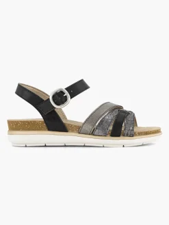 Easy Street Zwarte Sandaal Gespsluiting-Dames Sandalen