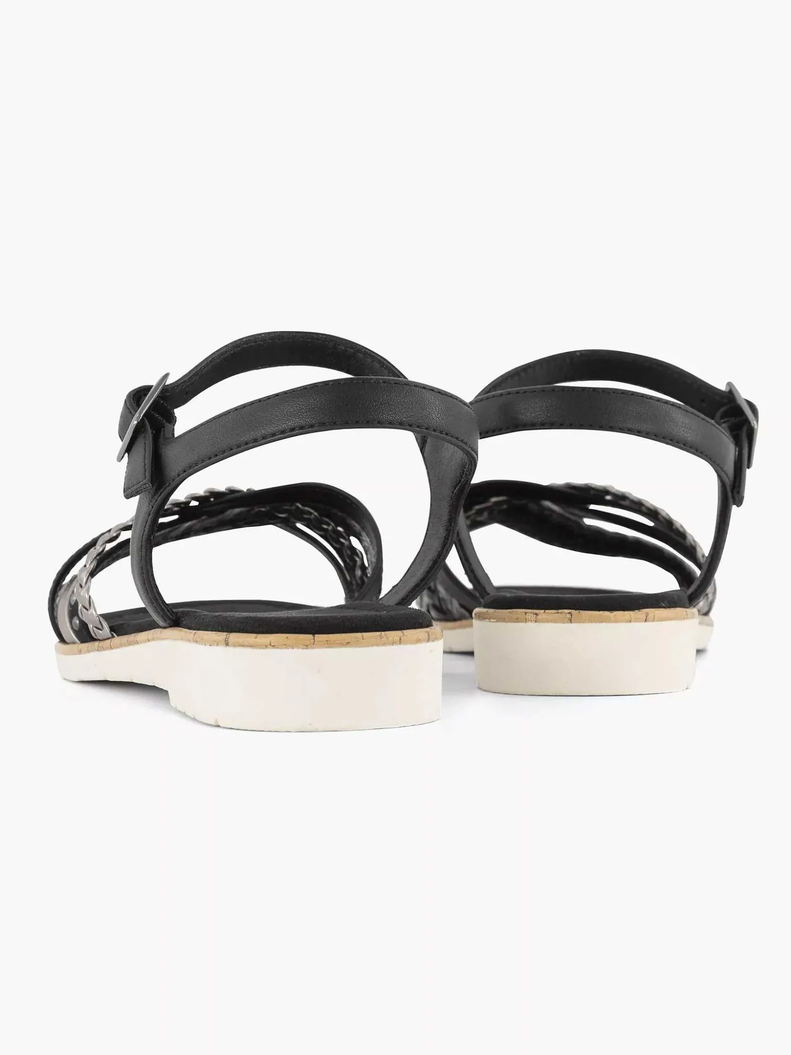 Graceland Zwarte Sandaal Gevlochten-Dames Sandalen
