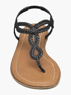 Graceland Zwarte Sandaal Geweven-Dames Sandalen