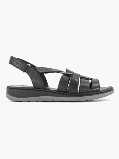 Medicus Zwarte Sandaal Klittenband-Dames Sandalen