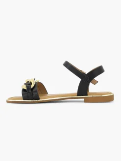 Graceland Zwarte Sandaal Sierketting-Dames Sandalen