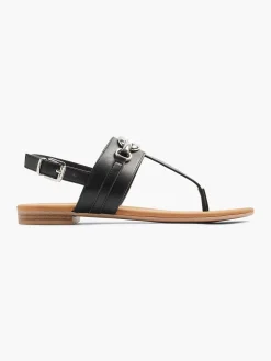 Graceland Zwarte Sandaal Sierketting-Dames Sandalen