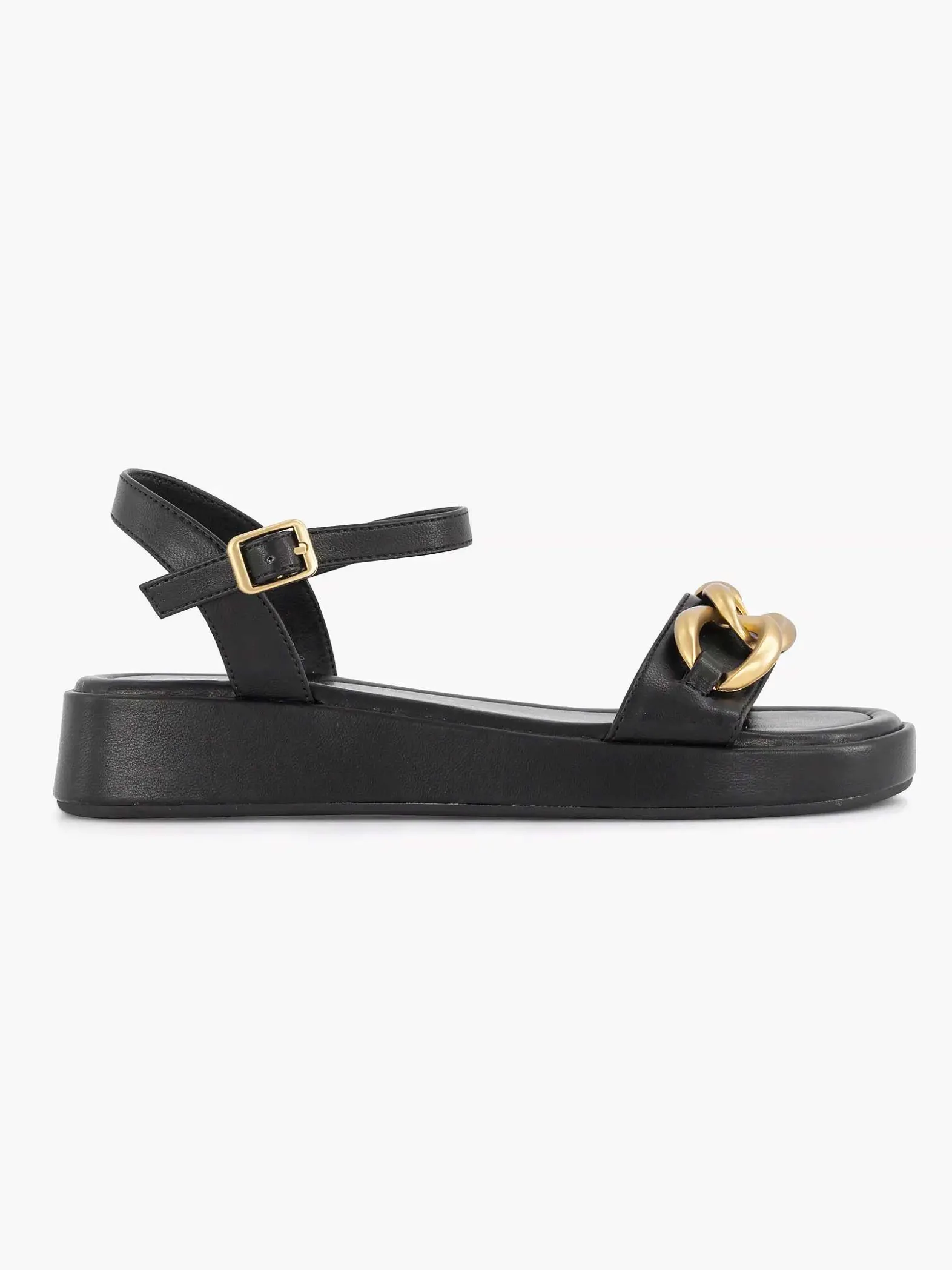 Oxmox Zwarte Sandaal Sierketting-Dames Sandalen