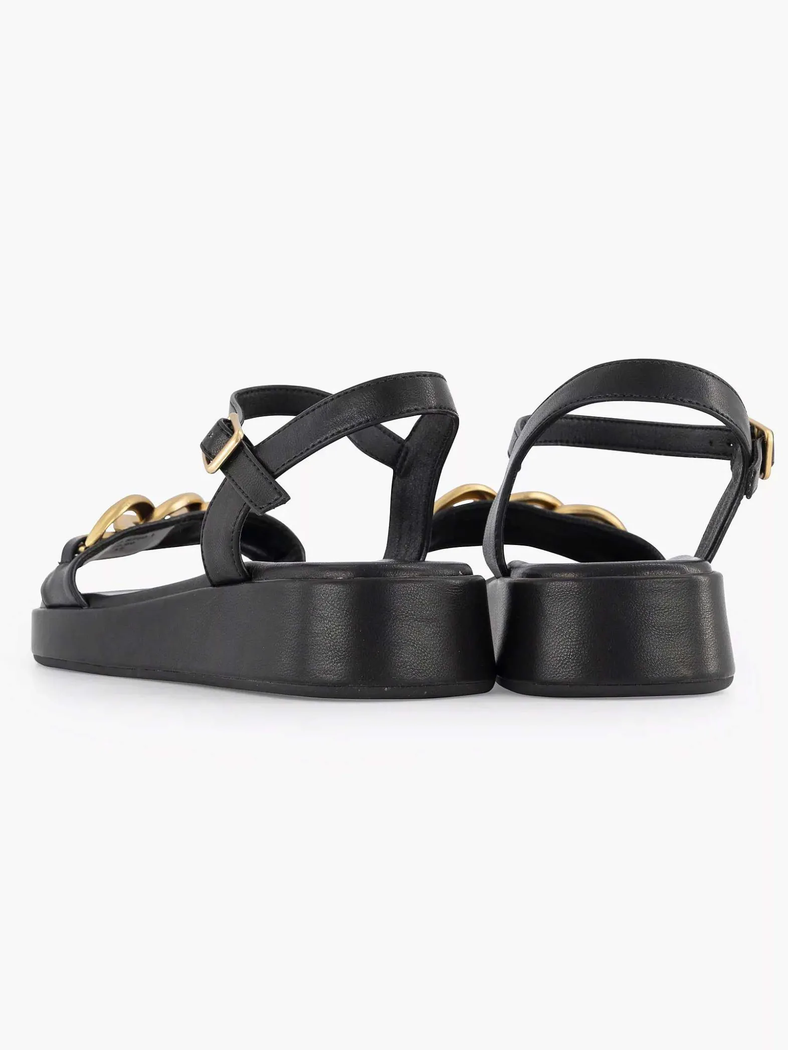 Oxmox Zwarte Sandaal Sierketting-Dames Sandalen