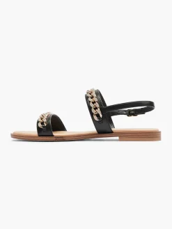 Graceland Zwarte Sandaal Sierketting-Dames Sandalen