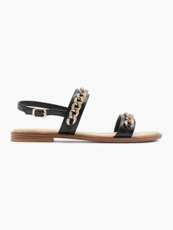 Graceland Zwarte Sandaal Sierketting-Dames Sandalen