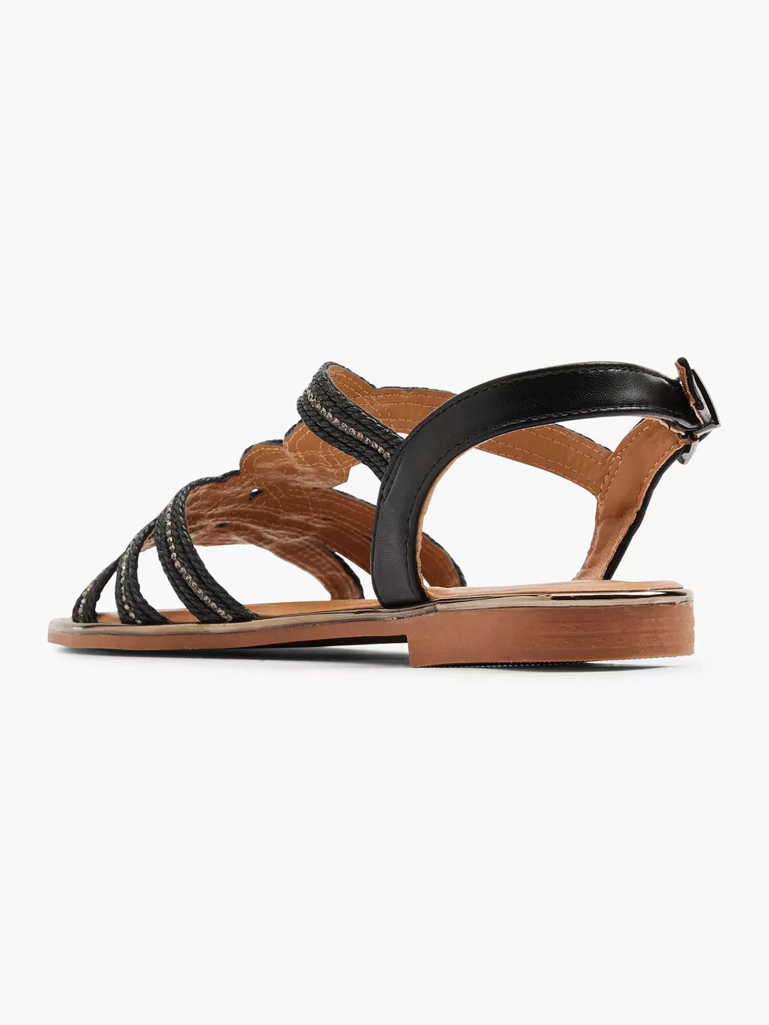 Graceland Zwarte Sandaal Sierketting-Dames Sandalen