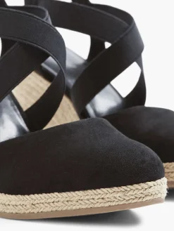 Graceland Zwarte Sandaal Sleehak-Dames Sandalen