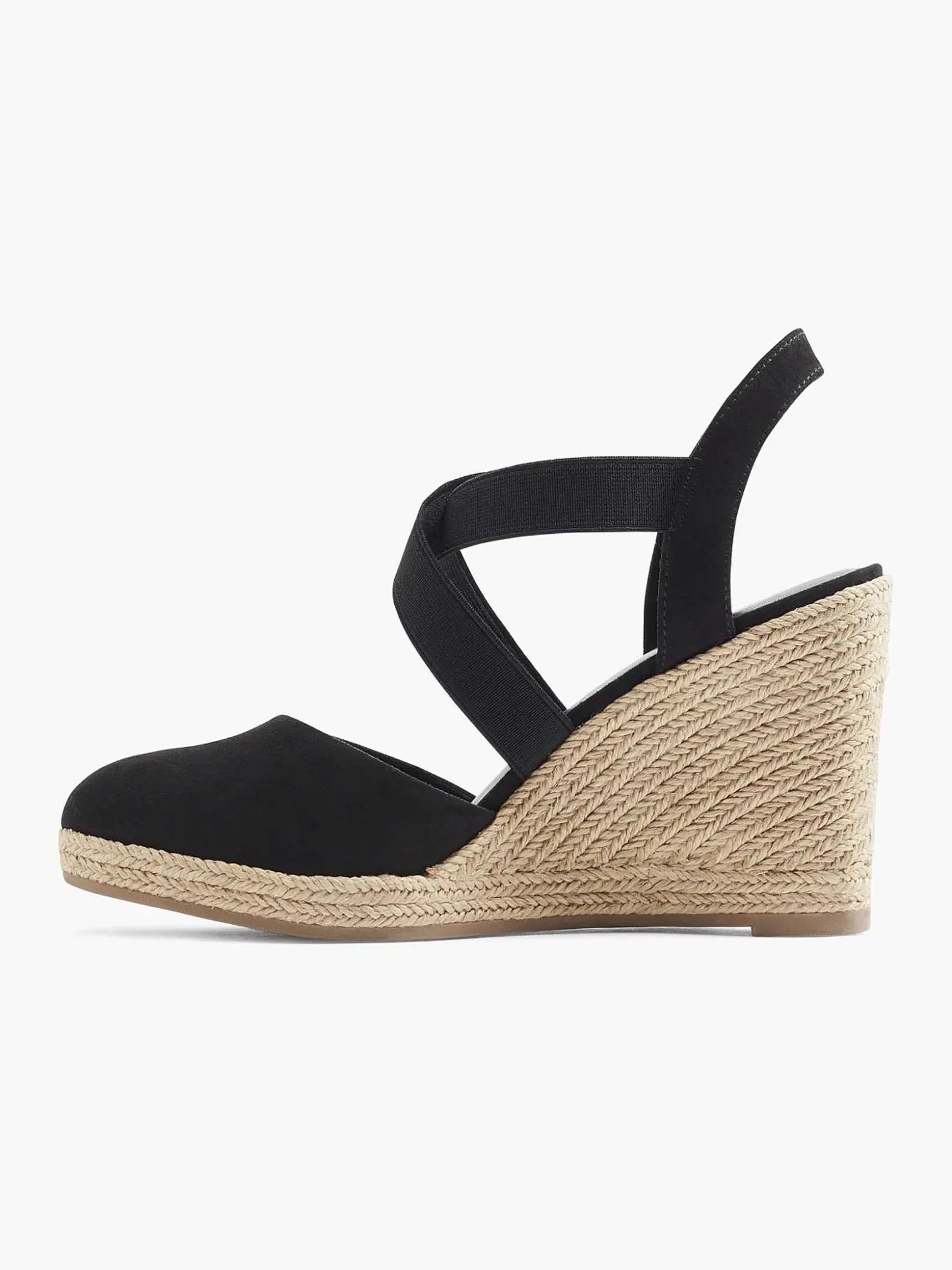 Graceland Zwarte Sandaal Sleehak-Dames Sandalen
