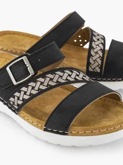 Easy Street Zwarte Slipper-Dames Slippers