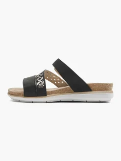 Easy Street Zwarte Slipper Gespsluiting-Dames Slippers