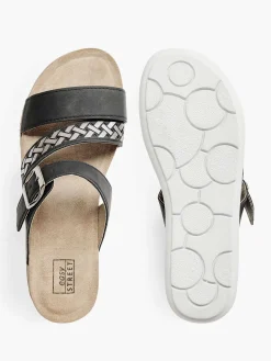 Easy Street Zwarte Slipper Gespsluiting-Dames Slippers