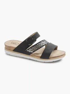 Easy Street Zwarte Slipper Gespsluiting-Dames Slippers