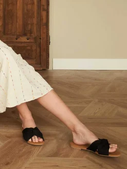 Graceland Zwarte Slipper Knoop-Dames Slippers