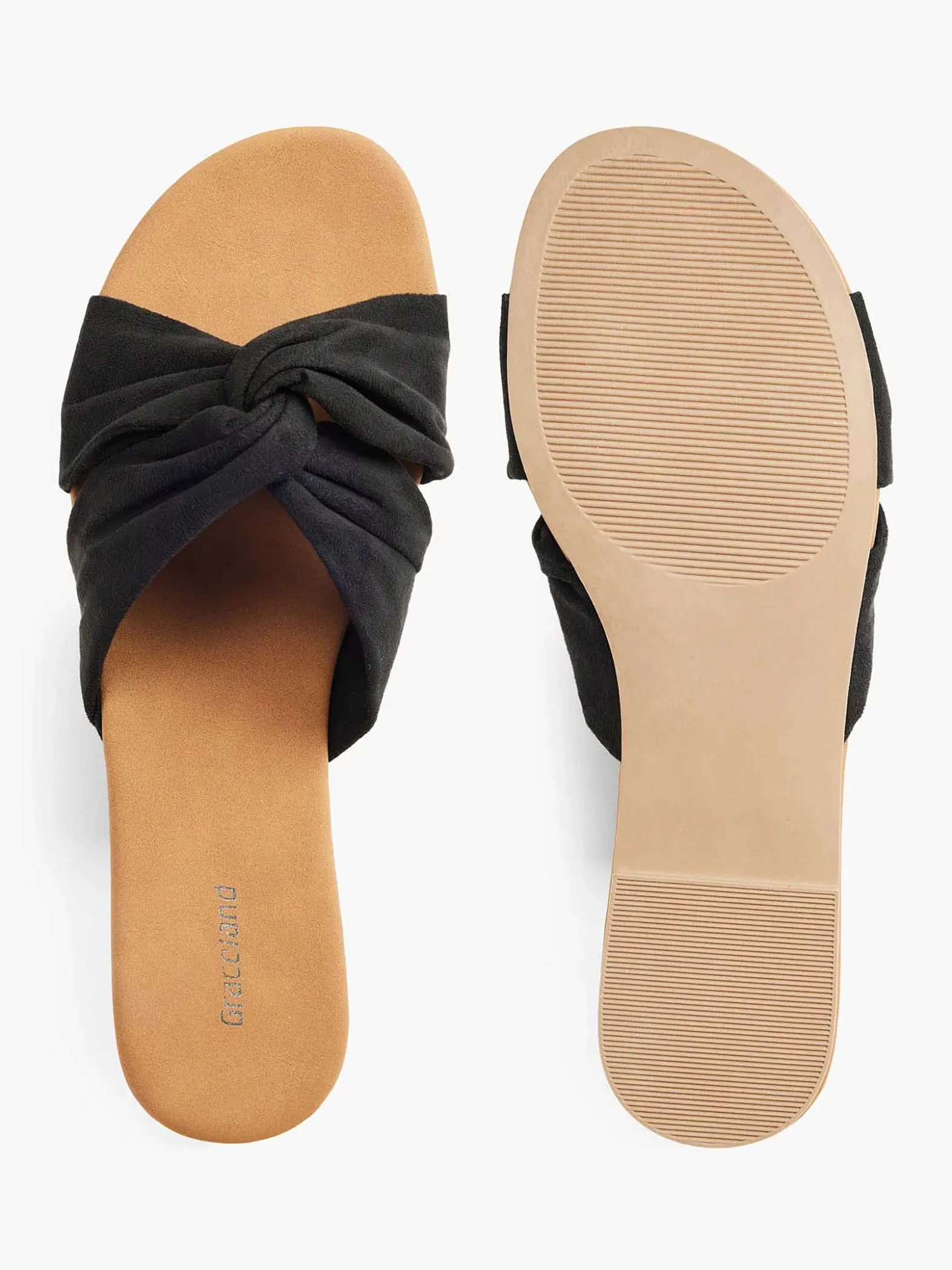 Graceland Zwarte Slipper Knoop-Dames Slippers