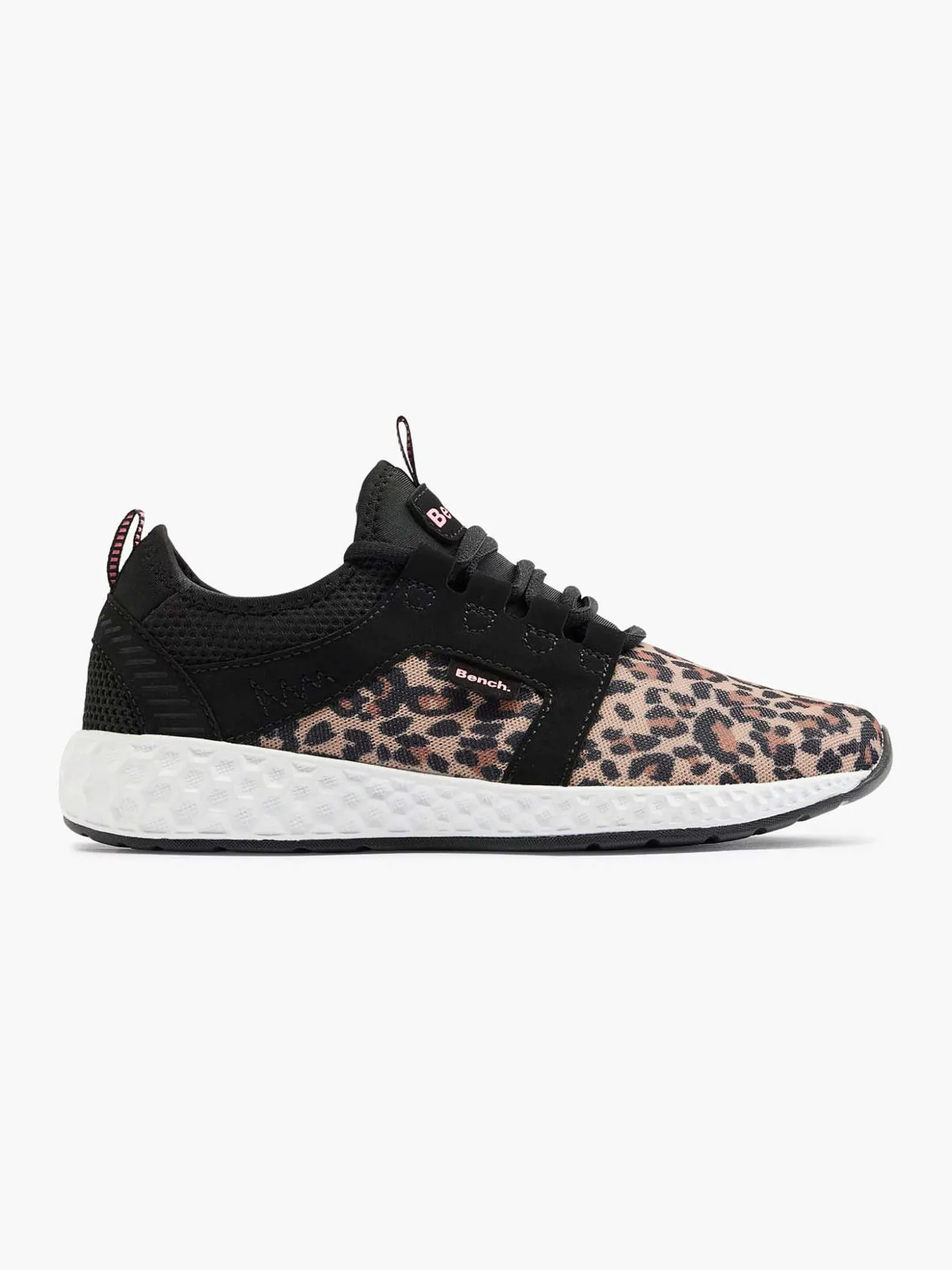 Bench Zwarte Sneaker Panterprint-Dames Sneakers