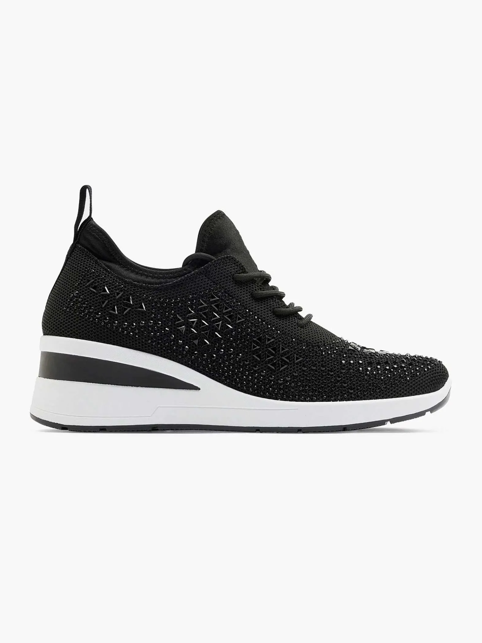 Graceland Zwarte Sneaker Steentjes-Dames Sneakers