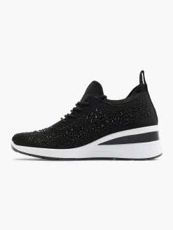Graceland Zwarte Sneaker Steentjes-Dames Sneakers