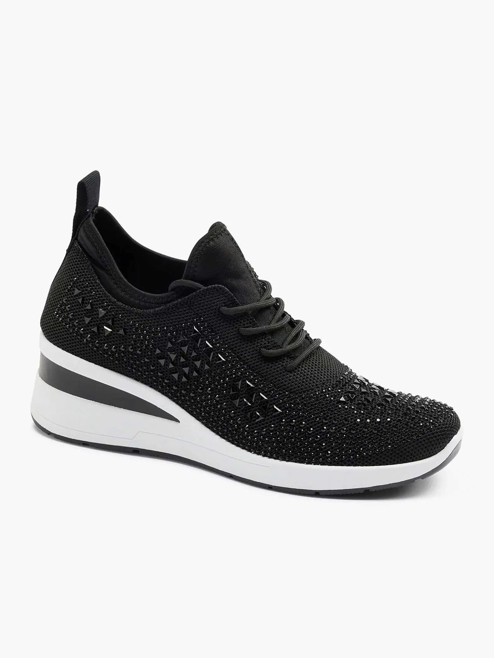 Graceland Zwarte Sneaker Steentjes-Dames Sneakers