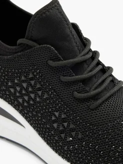 Graceland Zwarte Sneaker Steentjes-Dames Sneakers