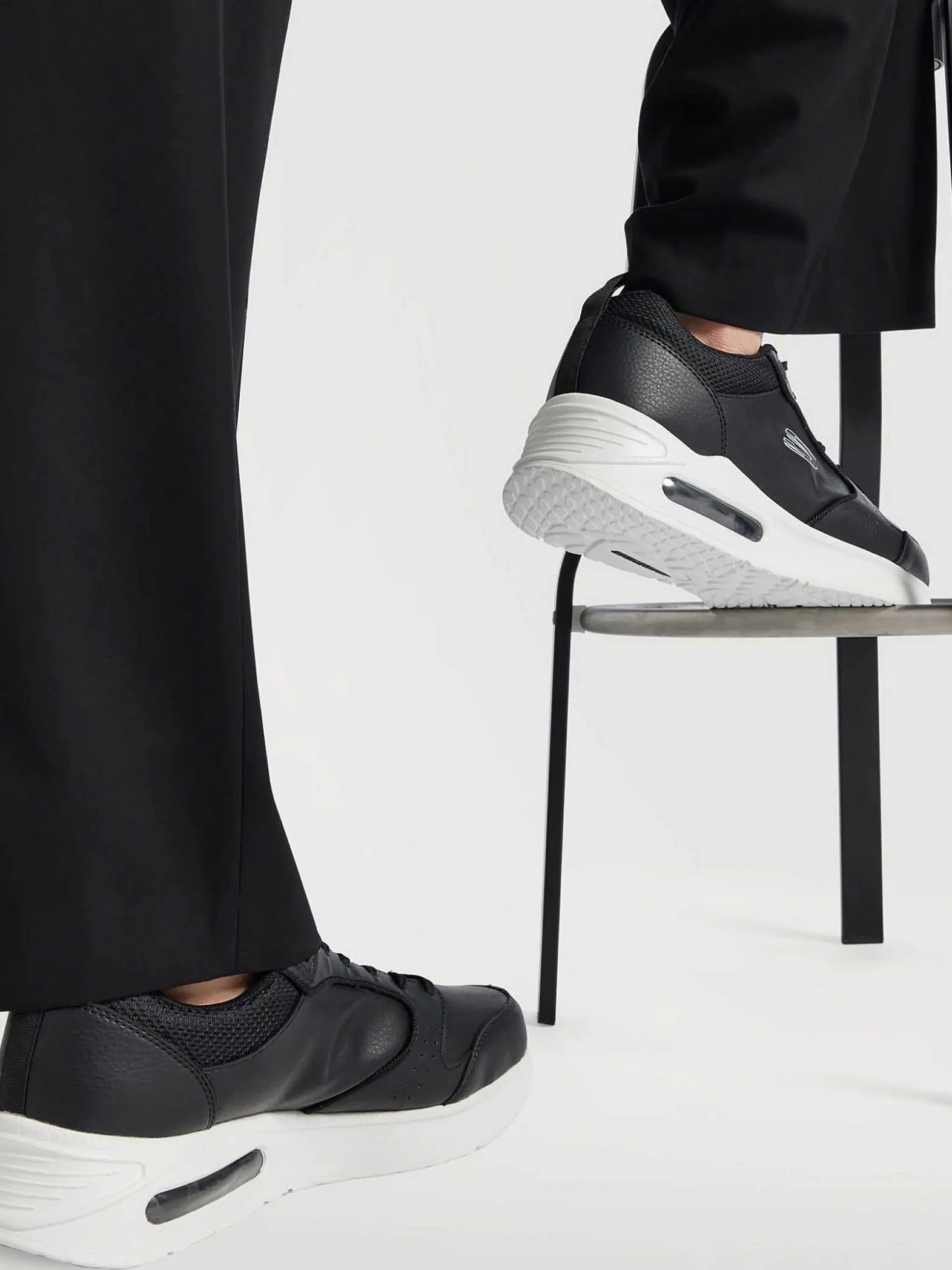 Skechers Zwarte Solitair-Heren Sneakers
