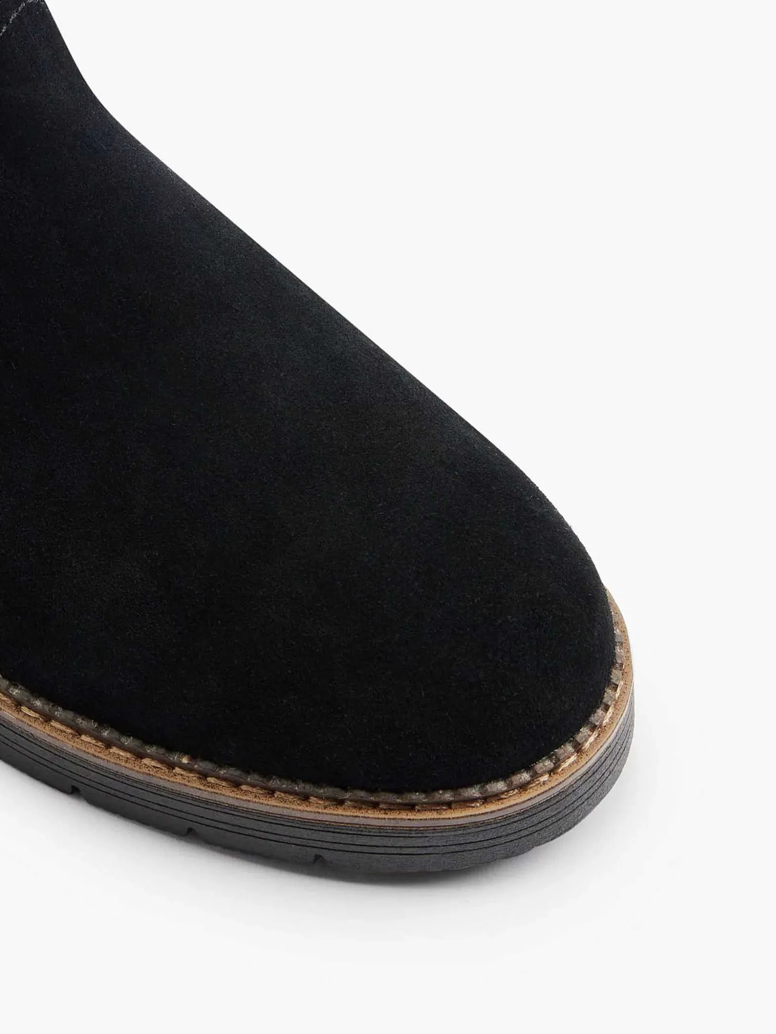 Medicus Zwarte Suede Comfort Enkelboot Gevoerd-Dames Comfort Schoenen