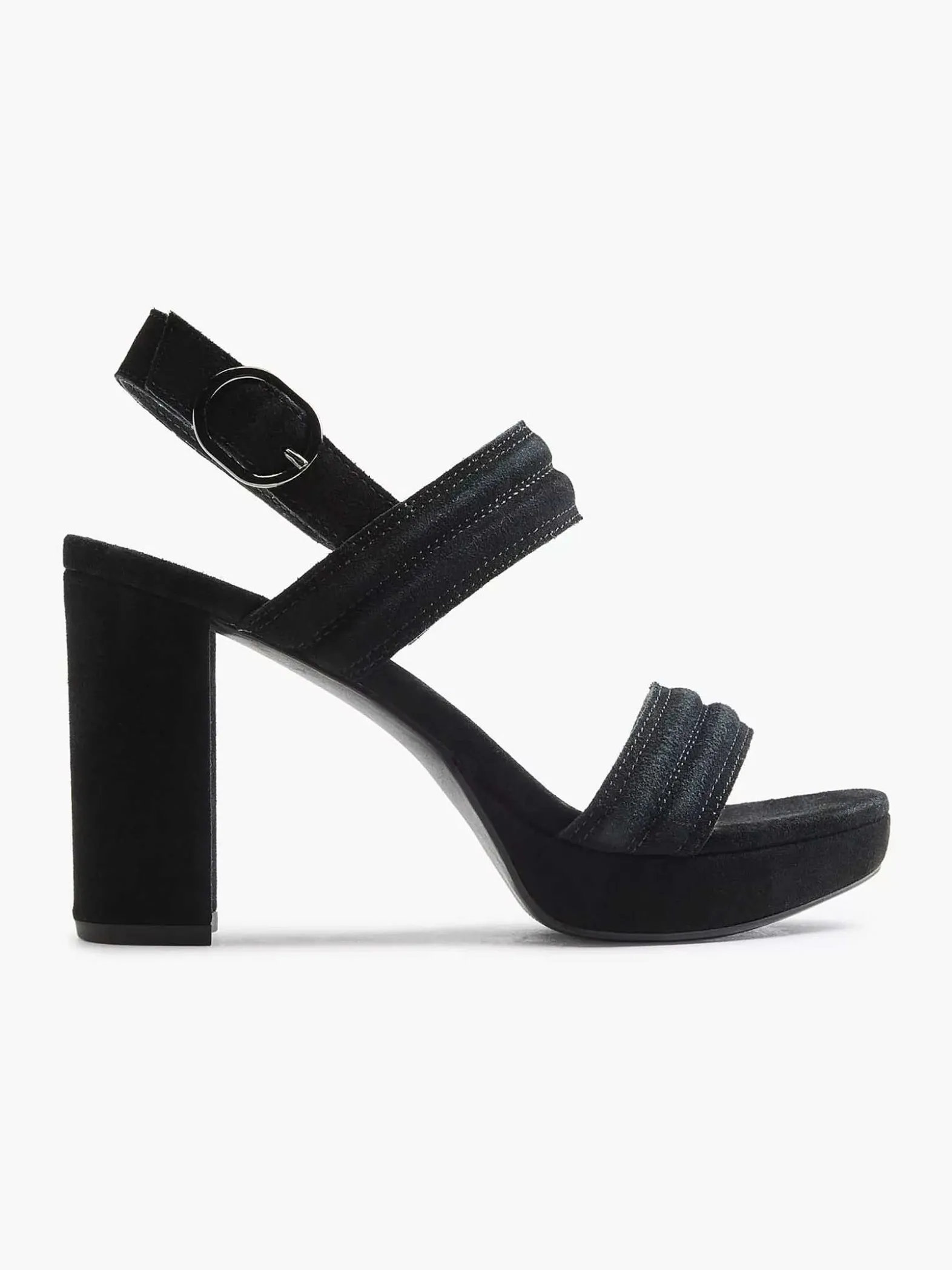 5th Avenue Zwarte Suede Sandalette-Dames Sandalen