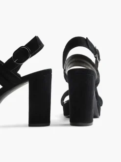 5th Avenue Zwarte Suede Sandalette-Dames Sandalen